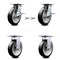 Service Caster 8 Inch Rubber on Aluminum Caster Brakes/Swivel Locks and 2 Rigid SCC, 2PK SCC-35S820-RAB-SLB-BSL-2-R-2 - alternate 1
